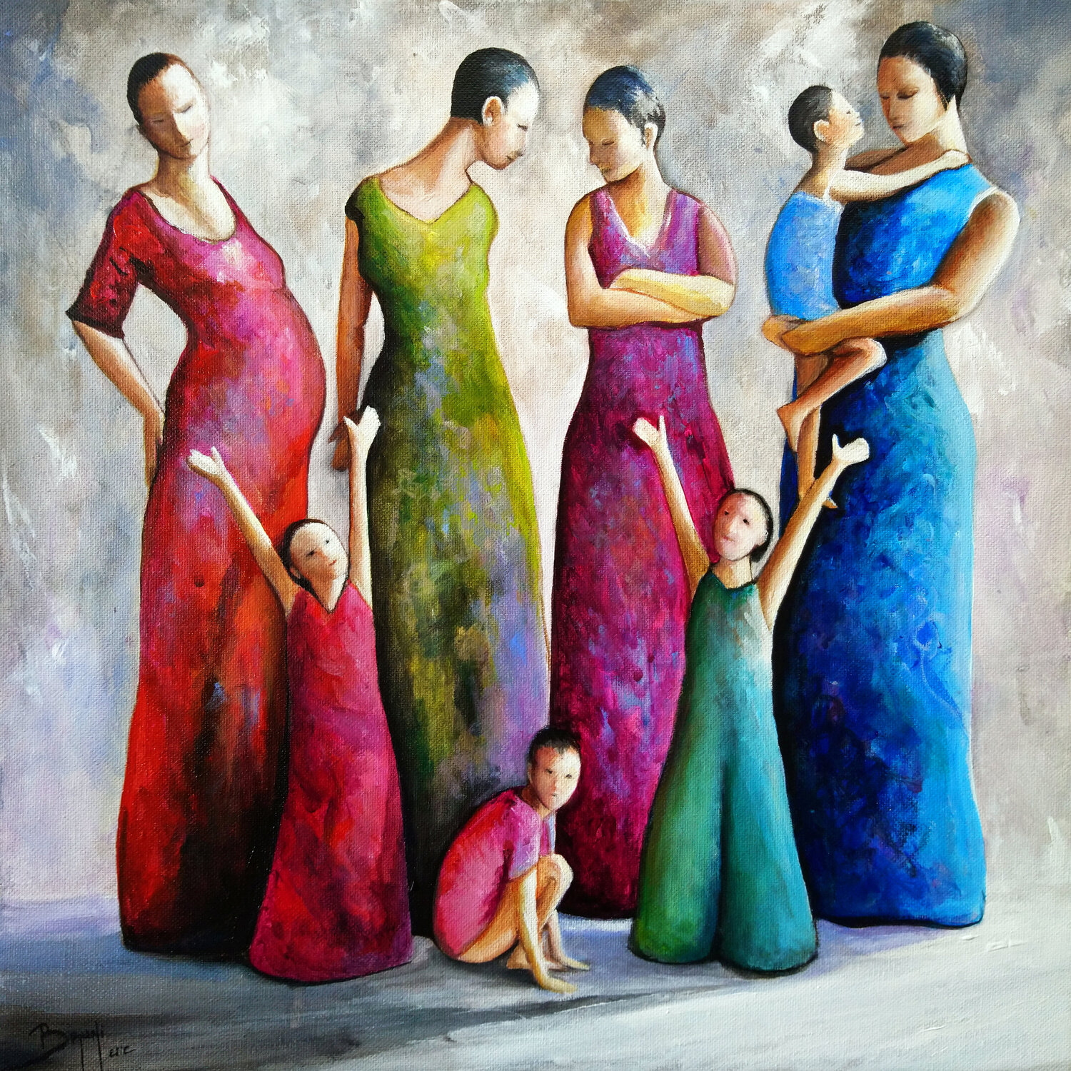 Bonheur maternel Eric Bruni Pintura original en venta