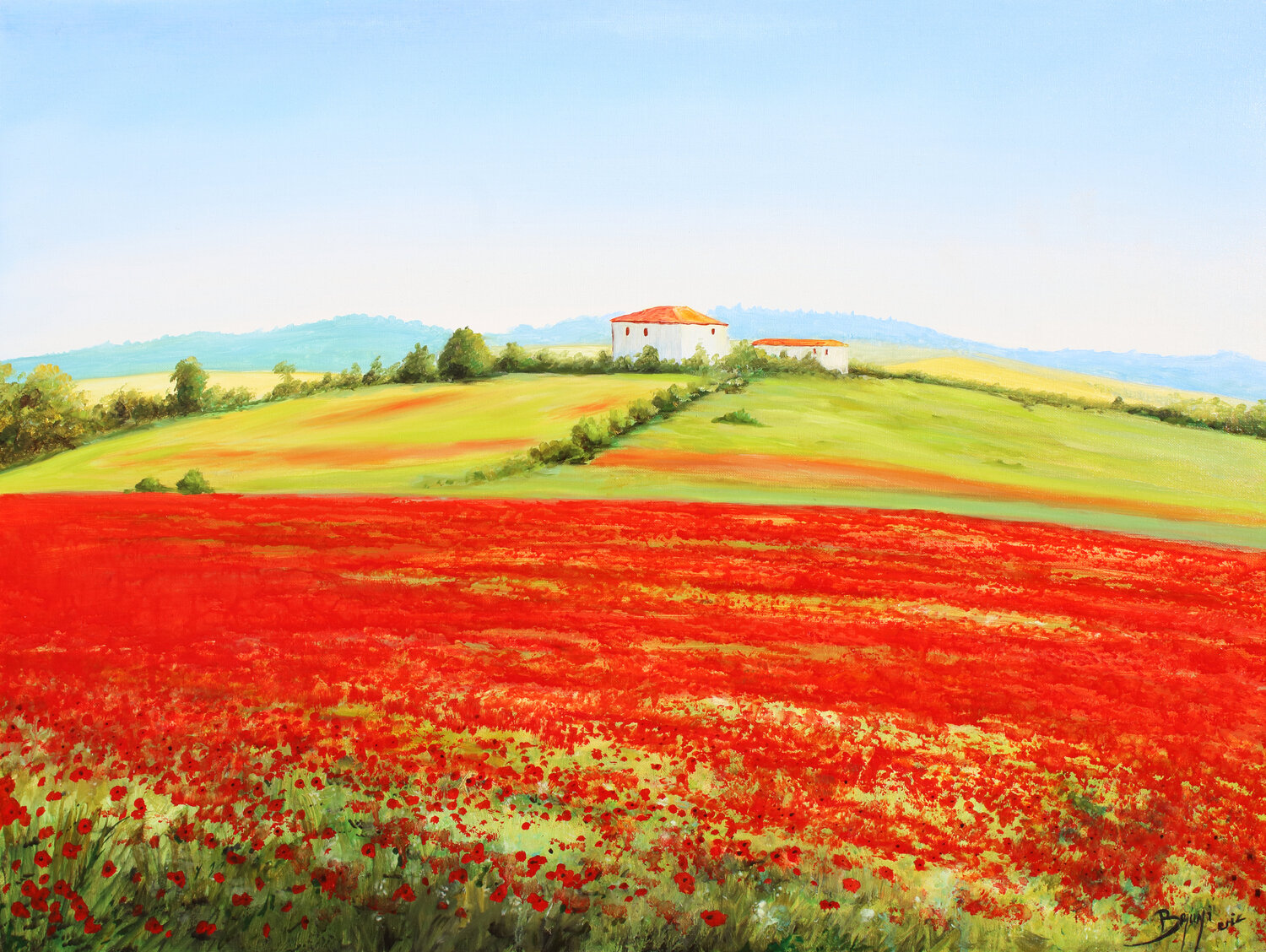 Champ de coquelicots en Toscane Eric Bruni