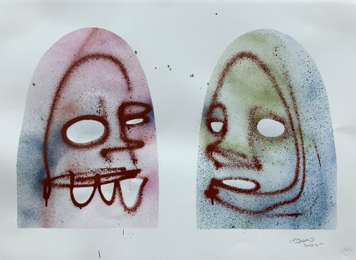 Little ghosts 1 van Eric Wixon, Werk op papier te koop op Singulart