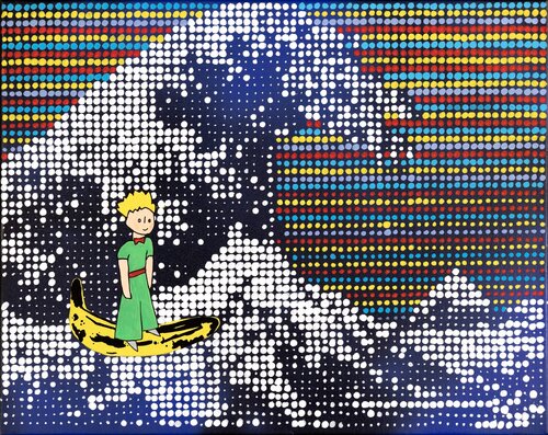 Sur la vague / Hokusai x Petit Prince by Wawapod, Print for Sale on Singulart