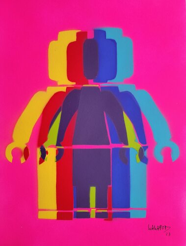 Multi Lego Rose Fluo van Wawapod, Schilderij te koop op Singulart