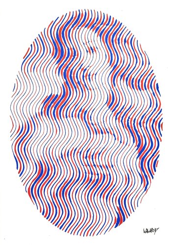 La naissance de vénus rouge bleu van Wawapod, Schilderij te koop op Singulart