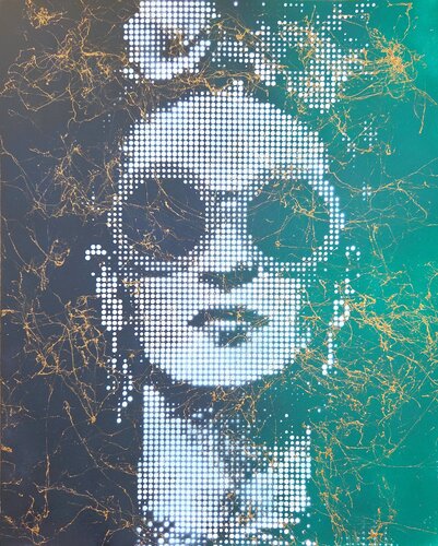Frida Kahlo Cool dégradé vert noir von Wawapod, Malerei kaufen auf Singulart