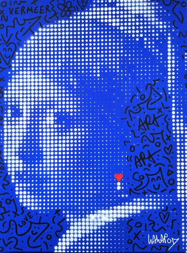 Jeune fille à la perle doodle von Wawapod, Malerei kaufen auf Singulart