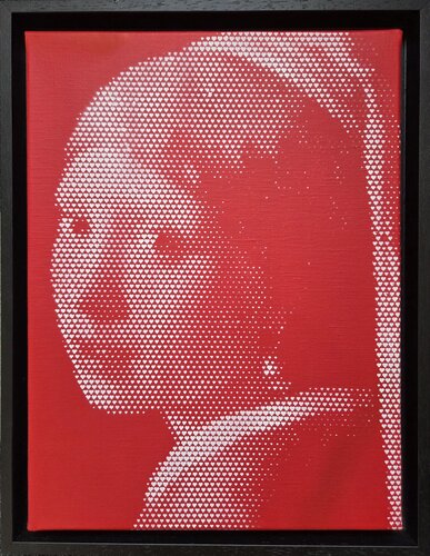 Jeune fille à la perle en cœur von Wawapod, Malerei kaufen auf Singulart