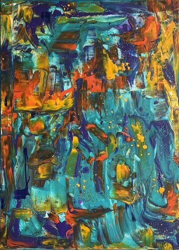 La cascata turchese di STEFANIA GAGLIARDI, Pittura in vendita su Singulart