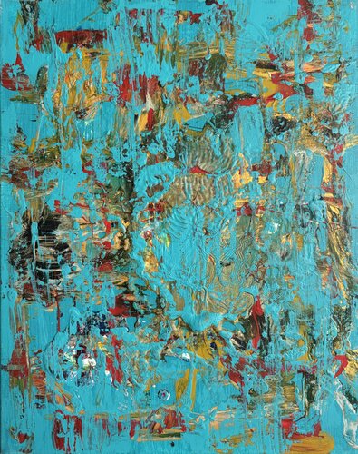 Oro e turchese by STEFANIA GAGLIARDI, Painting for Sale on Singulart