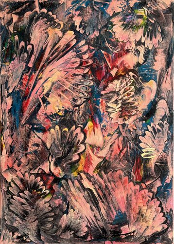 I ventagli rosa di STEFANIA GAGLIARDI, Pittura in vendita su Singulart
