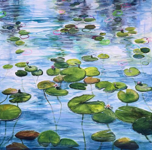 Water Lilies 4 von Sandra Gebhardt-Höpfner, Malerei kaufen auf Singulart