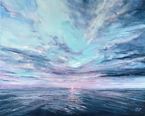 Pink Sunset di Sandra Gebhardt-Höpfner, Pittura in vendita su Singulart