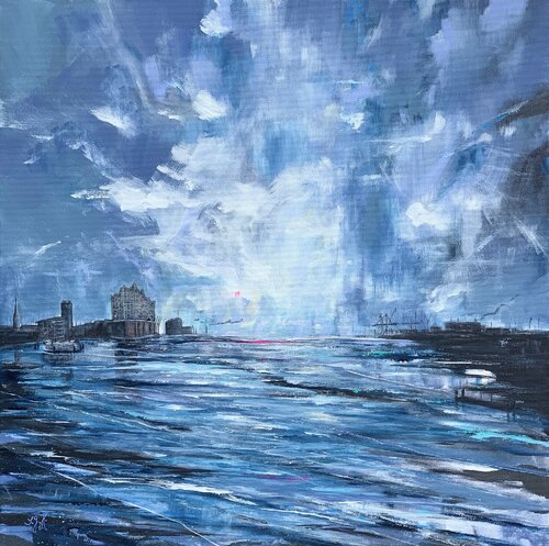 Moin Hamburg von Sandra Gebhardt-Höpfner, Malerei kaufen auf Singulart