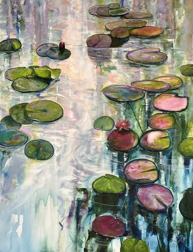 Water Lilies 7 di Sandra Gebhardt-Höpfner, Pittura in vendita su Singulart