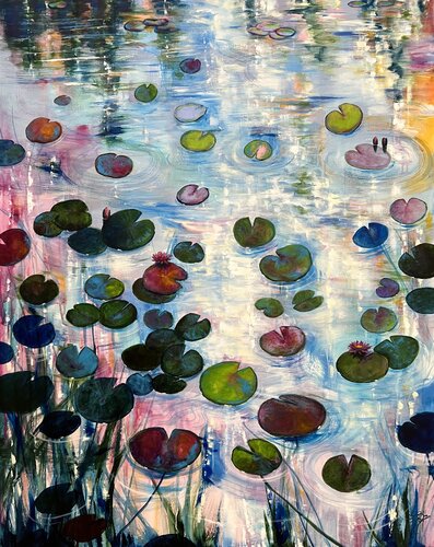 I Love Waterlilies 2 di Sandra Gebhardt-Höpfner, Pittura in vendita su Singulart