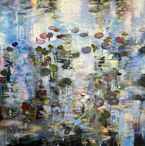 I Love Waterlilies 5 di Sandra Gebhardt-Höpfner, Pittura in vendita su Singulart
