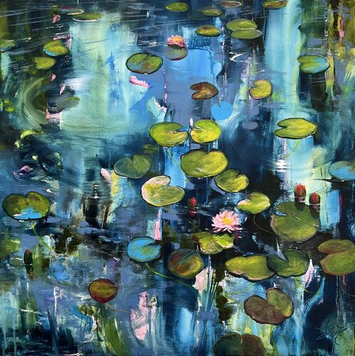 I Love Waterlilies 7 di Sandra Gebhardt-Höpfner, Pittura in vendita su Singulart