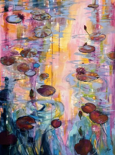 I Love Waterlilies 8 di Sandra Gebhardt-Höpfner, Pittura in vendita su Singulart