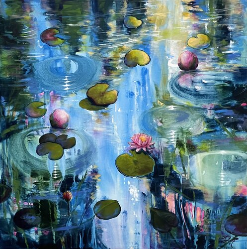 Always Waterlilies 5 by Sandra Gebhardt-Höpfner, 회화 for Sale on Singulart