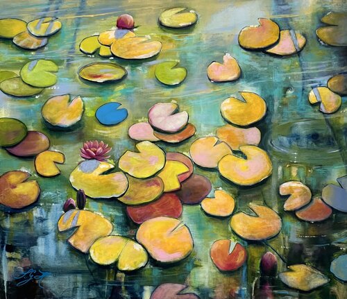 Always Waterlilies 10 di Sandra Gebhardt-Höpfner, Pittura in vendita su Singulart