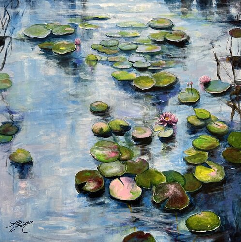 Sunshine On The Pond 3 van Sandra Gebhardt-Höpfner, Schilderij te koop op Singulart