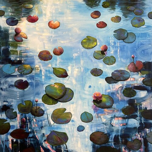 Water Lilies And Light 2 di Sandra Gebhardt-Höpfner, Pittura in vendita su Singulart