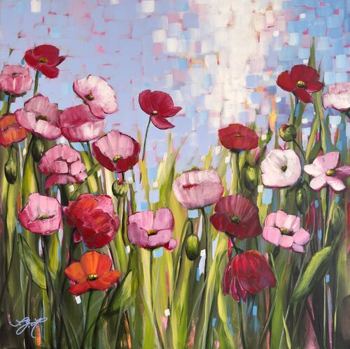 My Poppies 1 di Sandra Gebhardt-Höpfner, Pittura in vendita su Singulart