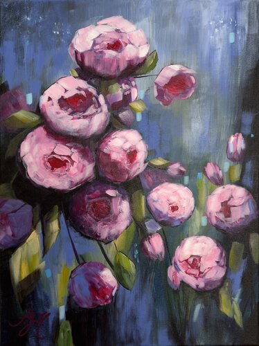 My Roses 5 by Sandra Gebhardt-Höpfner, 油畫 for Sale on Singulart