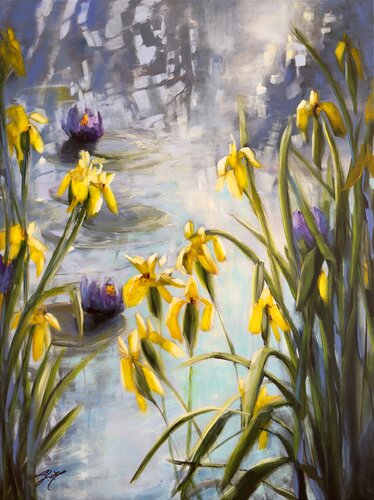 Wild Iris 1 by Sandra Gebhardt-Höpfner, 油畫 for Sale on Singulart