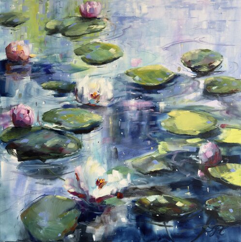 Lilies Dance 1 van Sandra Gebhardt-Höpfner, Schilderij te koop op Singulart
