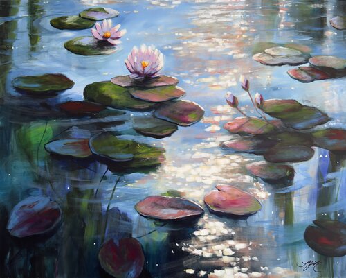 Lilies In Sparcle by Sandra Gebhardt-Höpfner, Painting for Sale on Singulart