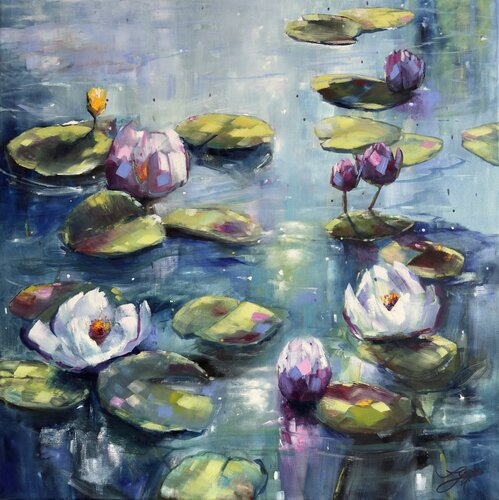 Lilies Dance 2 von Sandra Gebhardt-Höpfner, Malerei kaufen auf Singulart