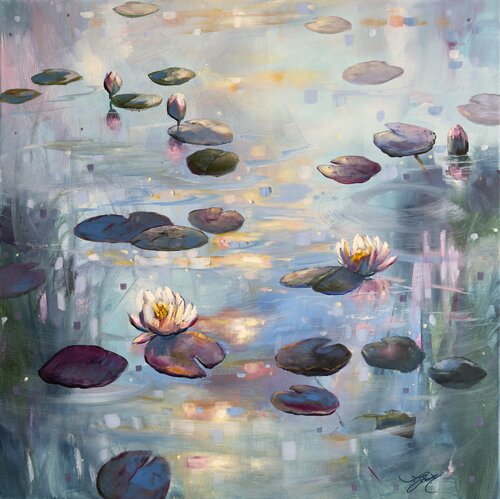 Lilies Dance 5 van Sandra Gebhardt-Höpfner, Schilderij te koop op Singulart