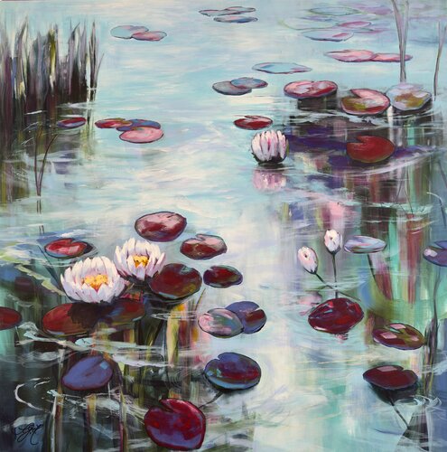 My Love For Water Lilies 10 di Sandra Gebhardt-Höpfner, Pittura in vendita su Singulart