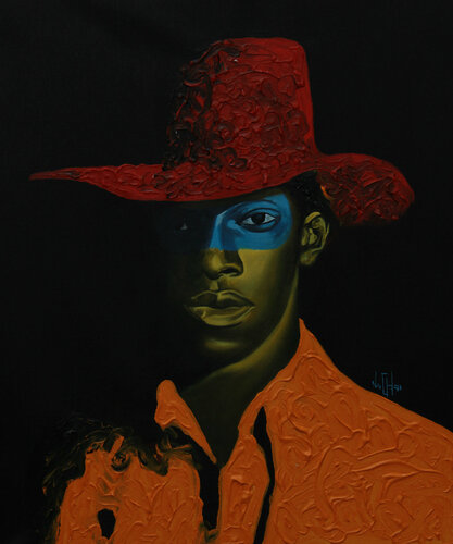 Youth Diaries ,"Shades and Hats" 1 di Theophilus Tetteh, Pittura in vendita su Singulart