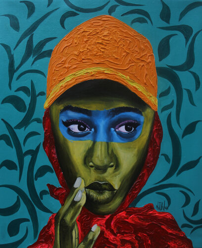 Whisper of love di Theophilus Tetteh, Pittura in vendita su Singulart