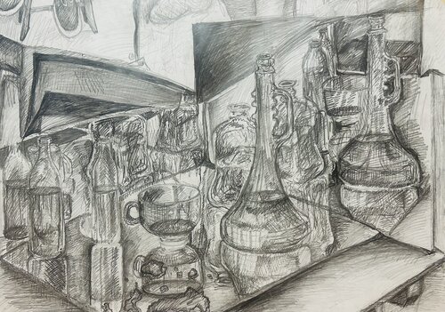 Хрустальный натюрморт by Brüder Peter & Arkadi Martyniuk, Drawing for Sale on Singulart