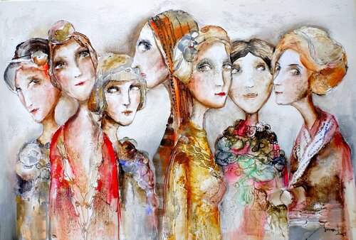 Chuchotements III by Sniege, Painting for Sale on Singulart