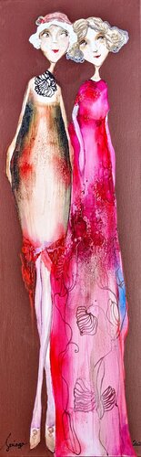 Madame Mona et Scarlett by Sniege, Painting for Sale on Singulart
