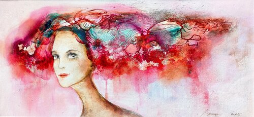 Rose Carmine II di Sniege, Pittura in vendita su Singulart