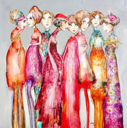 Garden Party lll by Sniege, Painting for Sale on Singulart