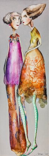 Madame Eline et Gabi by Sniege, Painting for Sale on Singulart