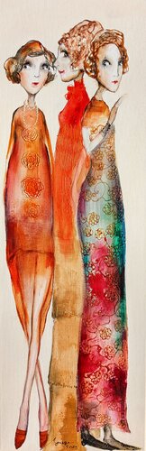 Madame  Ines, Babette et Lena par Sniege, Peinture en vente sur Singulart