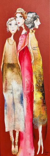 Mesdames  Simone, Ursula et Ida by Sniege, 회화 for Sale on Singulart