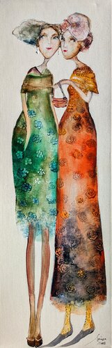 Mesdames   Elisabeth et Monica by Sniege, 油畫 for Sale on Singulart