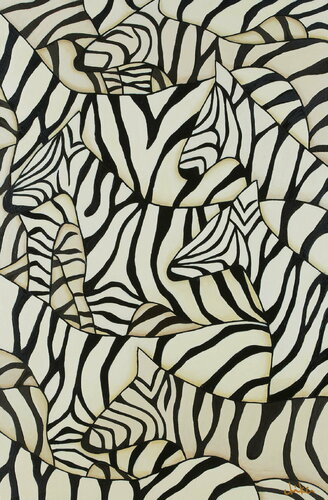 ZEBRAS PARADE van 千佳子 伊藤, Schilderij te koop op Singulart