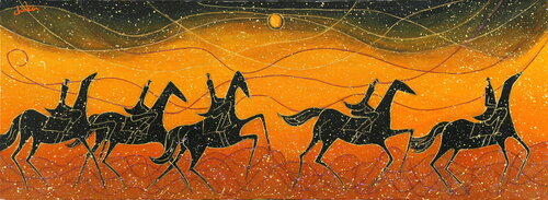 SAND STORM IN MONGOLIA de 千佳子 伊藤, Pintura a la venta en Singulart