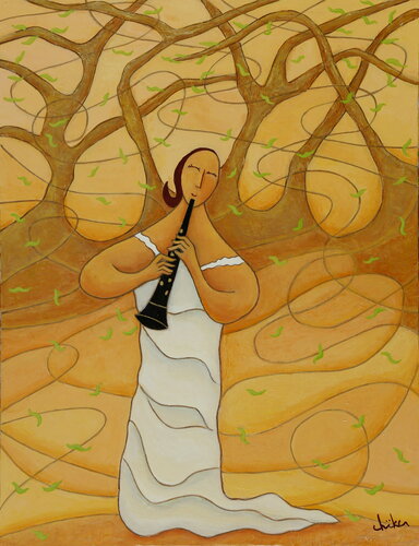 Clarinet in Spring von 千佳子 伊藤, Malerei kaufen auf Singulart
