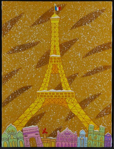 Eiffel Tower in the Snow by 千佳子 伊藤, Painting for Sale on Singulart