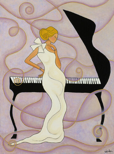 WOMAN AND PIANO von 千佳子 伊藤, Malerei kaufen auf Singulart