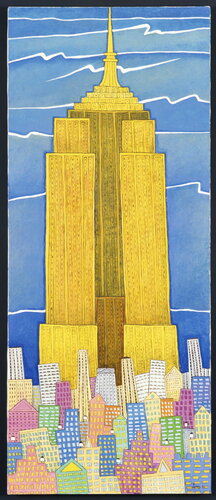 EMPIRE STATE  BUILDING IN BLUE SKY von 千佳子 伊藤, Malerei kaufen auf Singulart