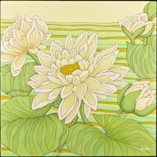 LOTUS FLOWERS by 千佳子 伊藤, Painting for Sale on Singulart